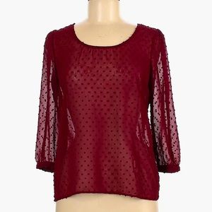 ✅FREE✅ Anthropologie Pins and Needles sheer polka dot open-back blouse XS